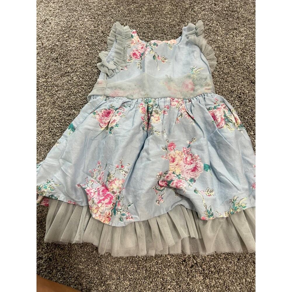 Mila & Emma Baby Girl Blue Flower Dress size 18 months